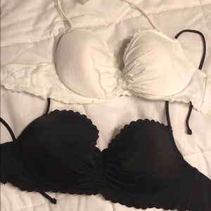 2 VS swim tops 32D black and white